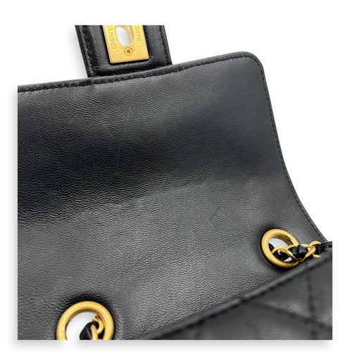 CC Mini Classic Shoulder Bag Black in Calfskin, Gold hardware