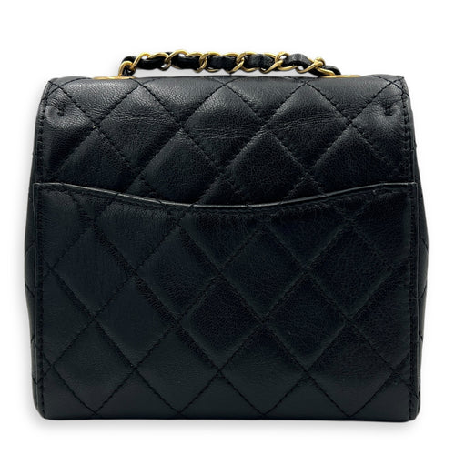 CC Mini Classic Shoulder Bag Black in Calfskin, Gold hardware