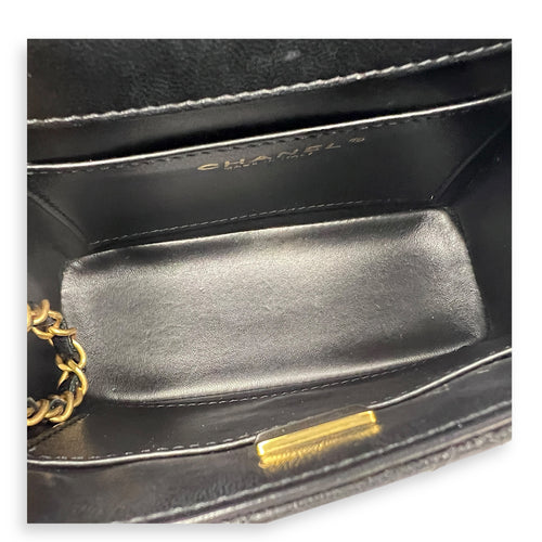 CC Mini Classic Shoulder Bag Black in Calfskin, Gold hardware