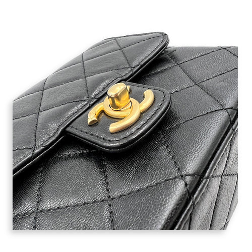 CC Mini Classic Shoulder Bag Black in Calfskin, Gold hardware