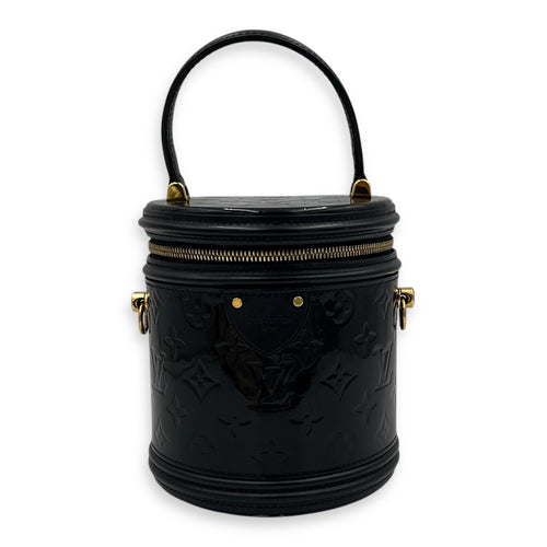 Cannes Top Handle Bag Black in Vernis, Gold hardware