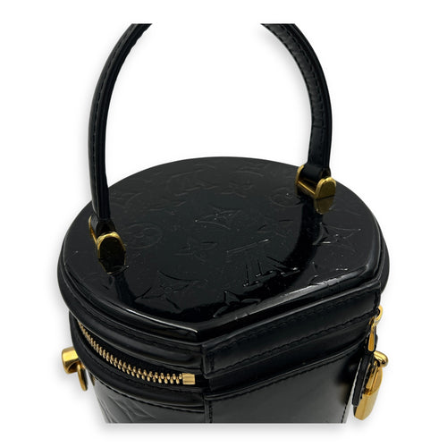 Cannes Top Handle Bag Black in Vernis, Gold hardware