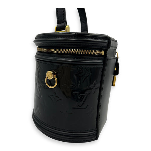 Cannes Top Handle Bag Black in Vernis, Gold hardware