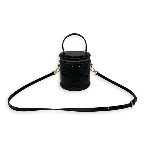 Cannes Top Handle Bag Black in Vernis, Gold hardware