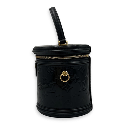 Cannes Top Handle Bag Black in Vernis, Gold hardware