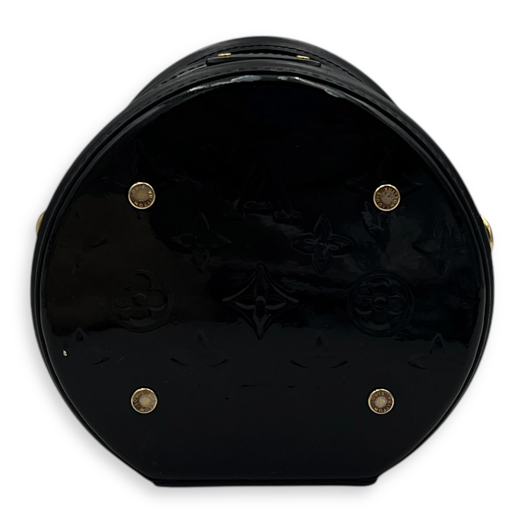 Cannes Top Handle Bag Black in Vernis, Gold hardware
