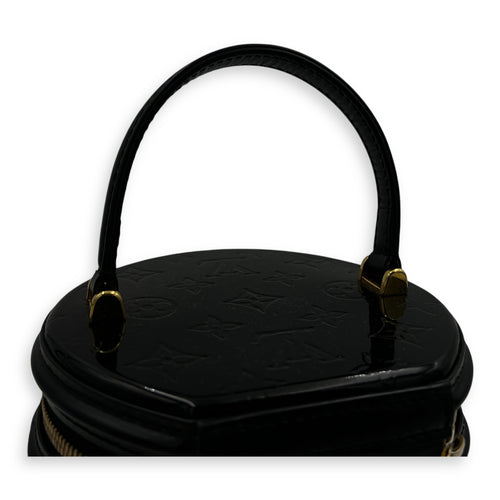Cannes Top Handle Bag Black in Vernis, Gold hardware