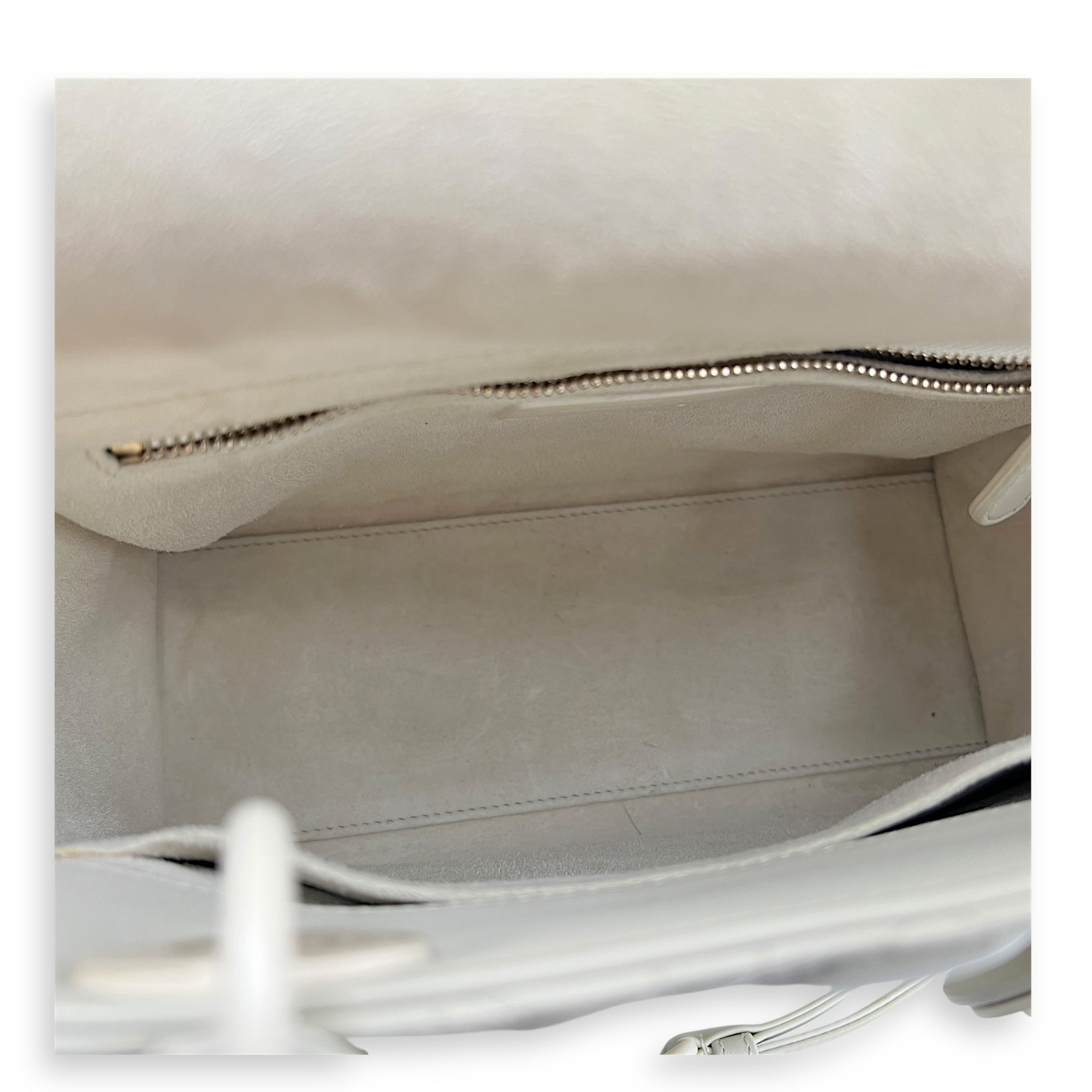 Lady Dior Medium White Top Handle Bag in Lambskin, White hardware