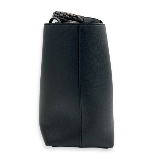 Anagram Tote Bag Black in Calfskin, Silver hardware