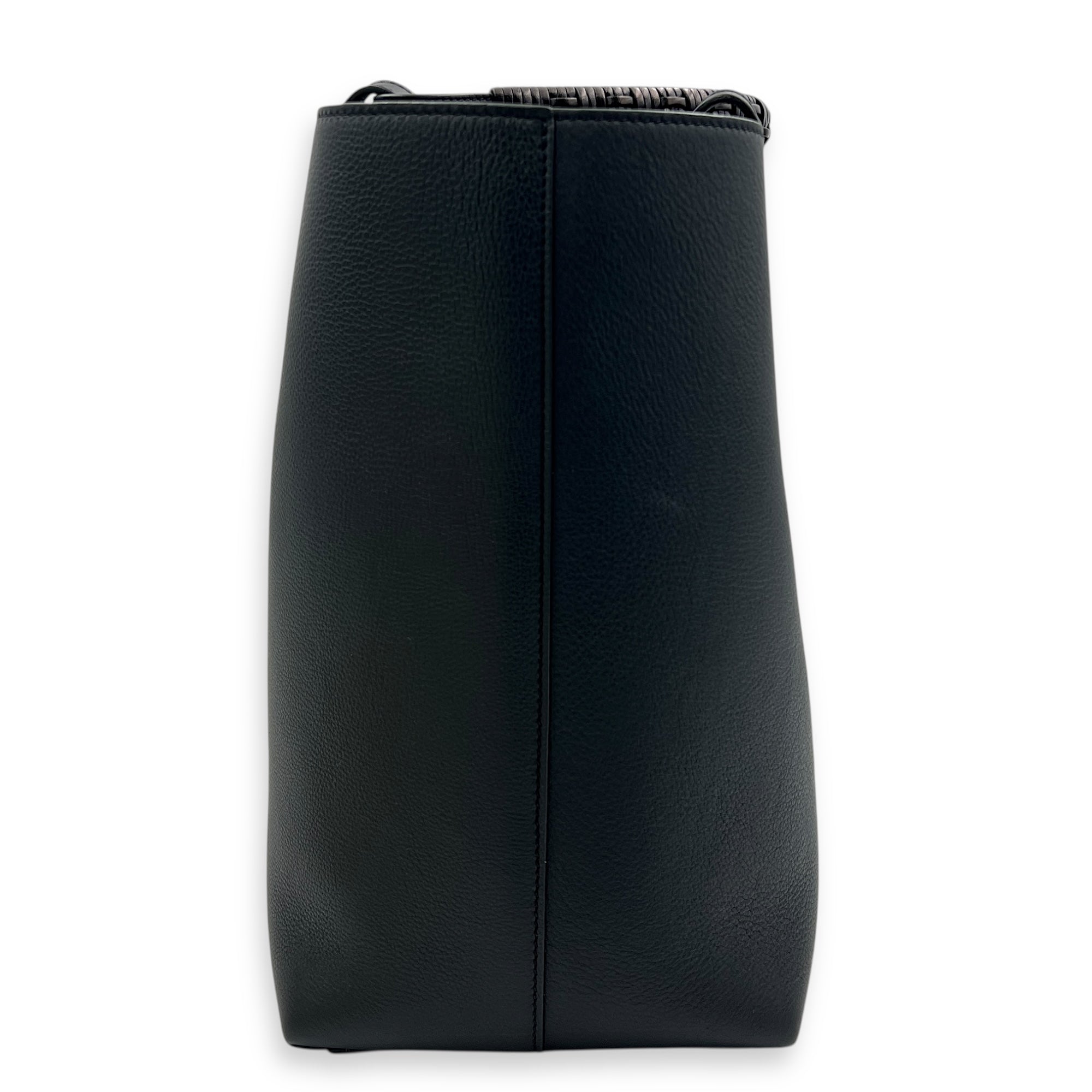 Anagram Tote Bag Black in Calfskin, Silver hardware