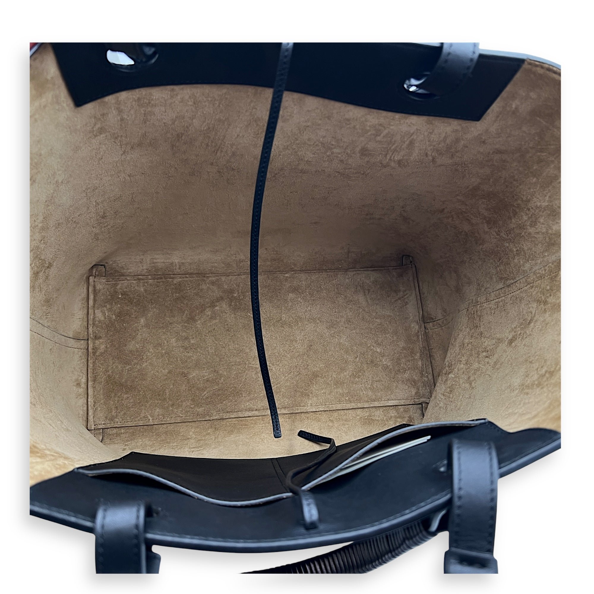 Anagram Tote Bag Black in Calfskin, Silver hardware