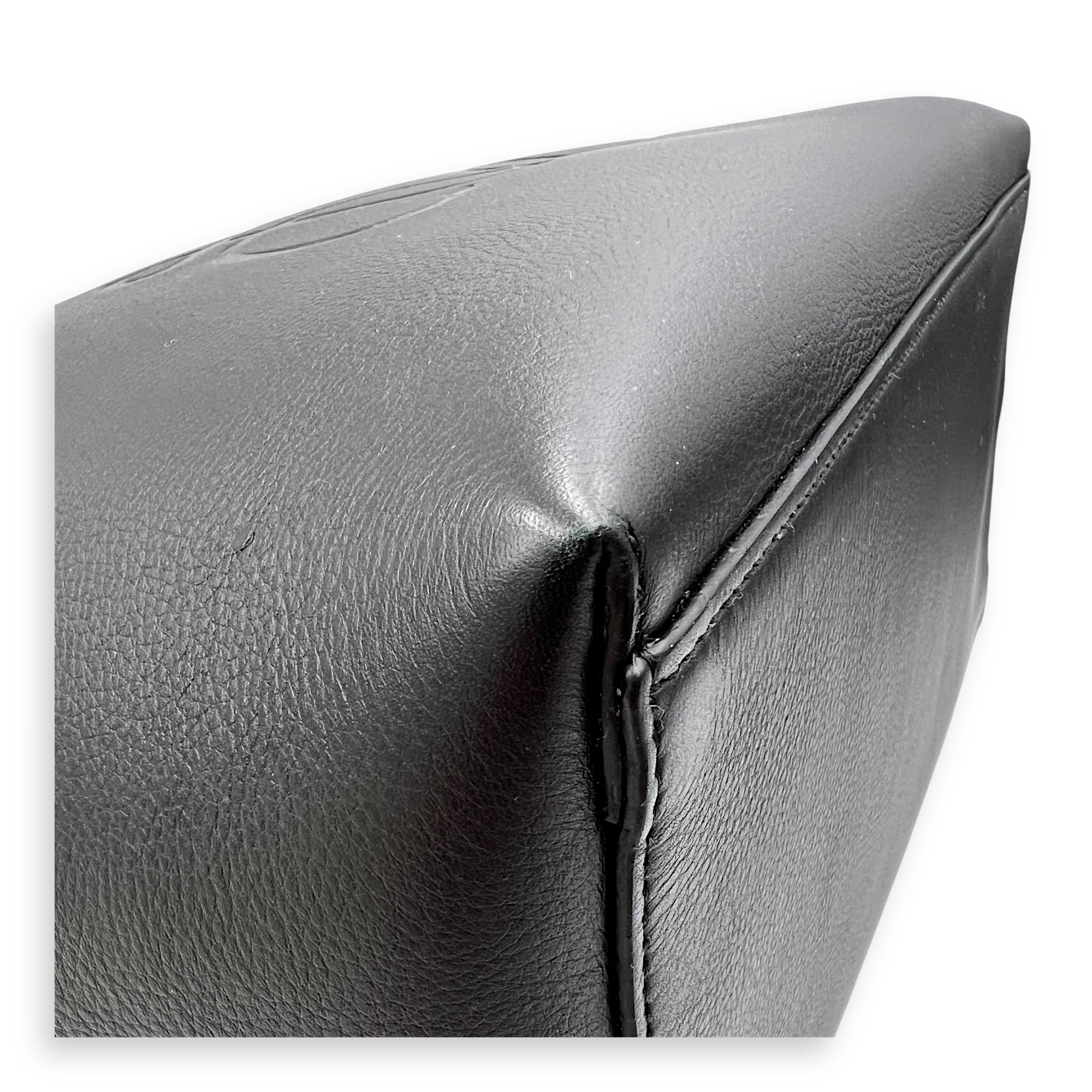 Anagram Tote Bag Black in Calfskin, Silver hardware