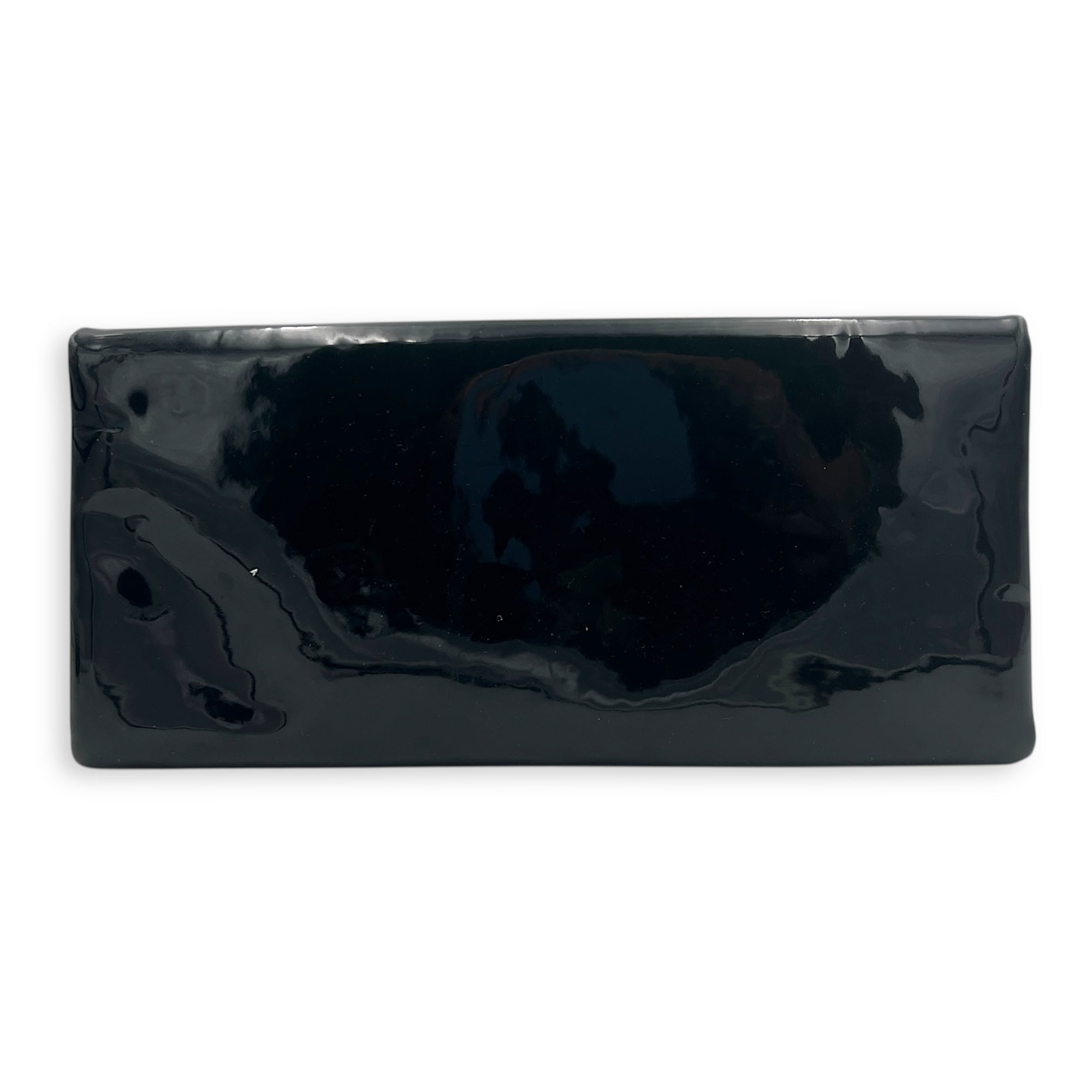 CC Clutch Black in Patent Leather, Silver hardware