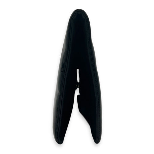 CC Clutch Black in Patent Leather, Silver hardware