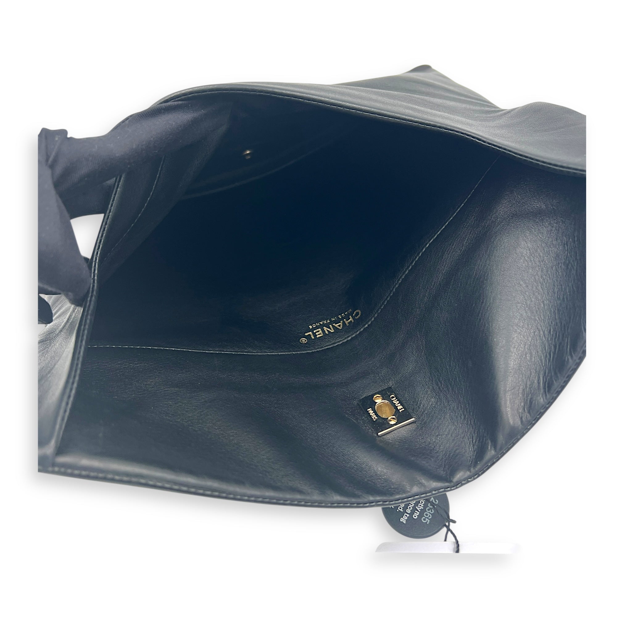 CC Clutch Black in Patent Leather, Silver hardware