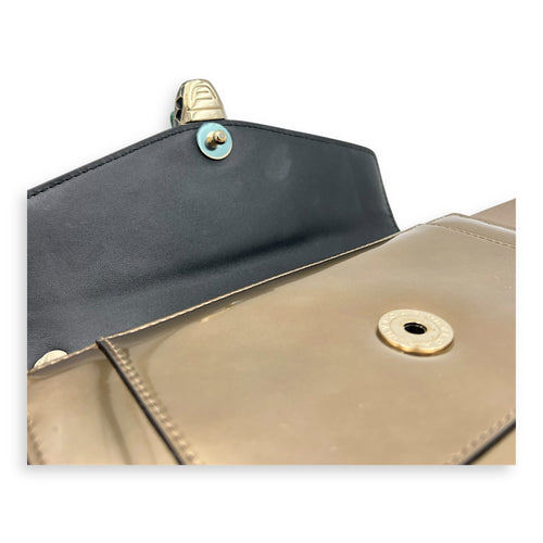 Serpenti Forever Shoulder Bag Gold in Patent Leather, Gold hardware