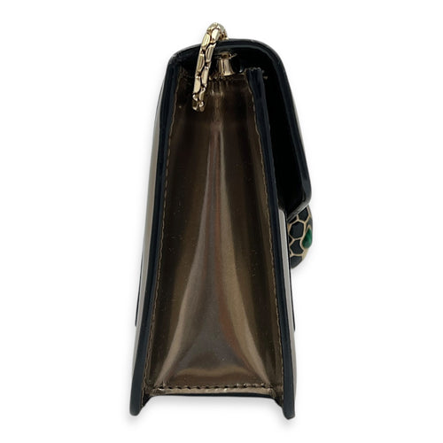 Serpenti Forever Shoulder Bag Gold in Patent Leather, Gold hardware