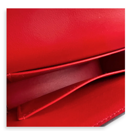 Verrou Chaine Mini Rouge De Coeur Crossbody Bag in Chevre Mysore, Brushed Gold hardware