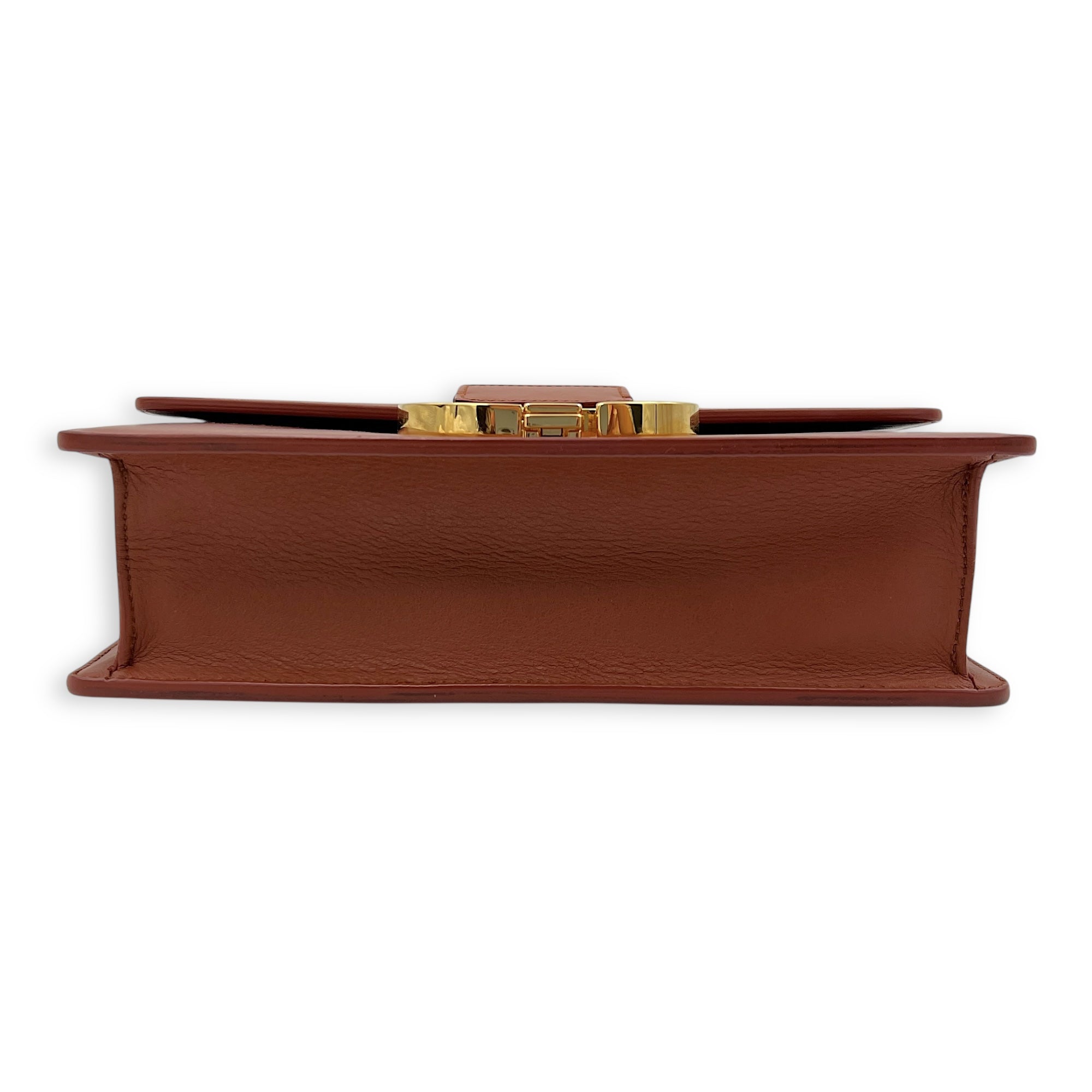 30 Montaigne Avenue Shoulder Bag Medium Brown in Calfskin, Gold hardware