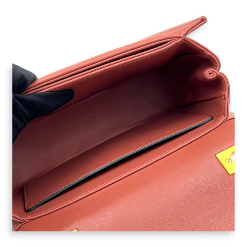 One Stud Shoulder Bag Pink in Lambskin, Gold hardware