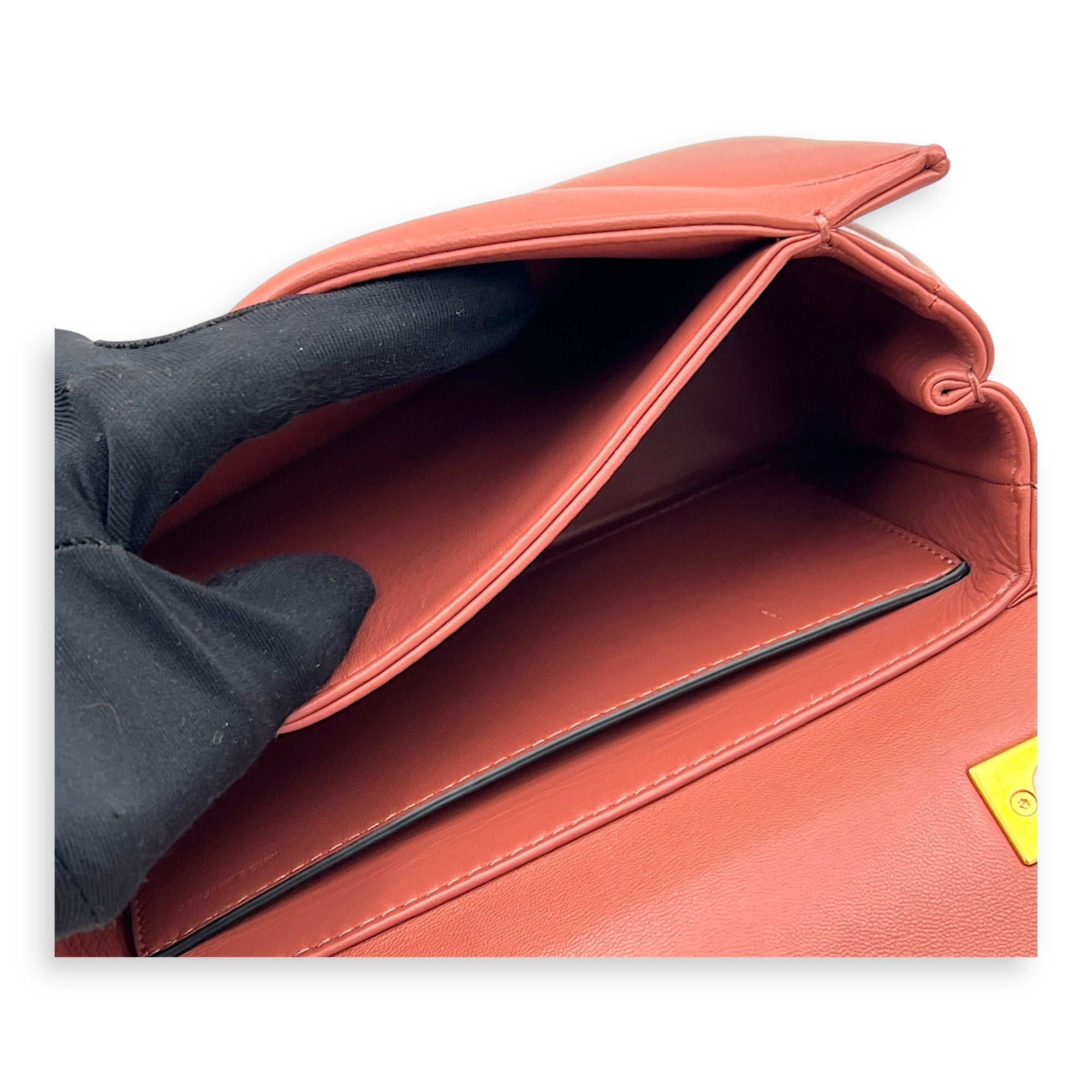 One Stud Shoulder Bag Pink in Lambskin, Gold hardware