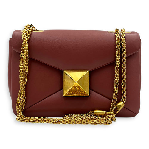 One Stud Shoulder Bag Pink in Lambskin, Gold hardware