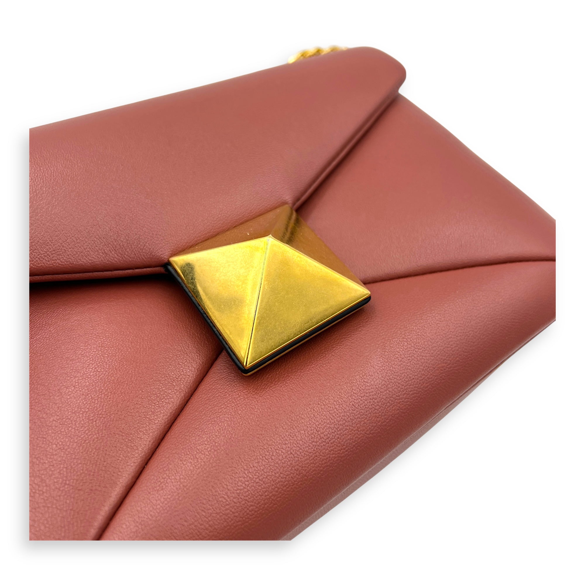 One Stud Shoulder Bag Pink in Lambskin, Gold hardware