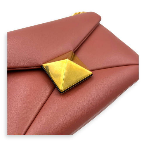 One Stud Shoulder Bag Pink in Lambskin, Gold hardware