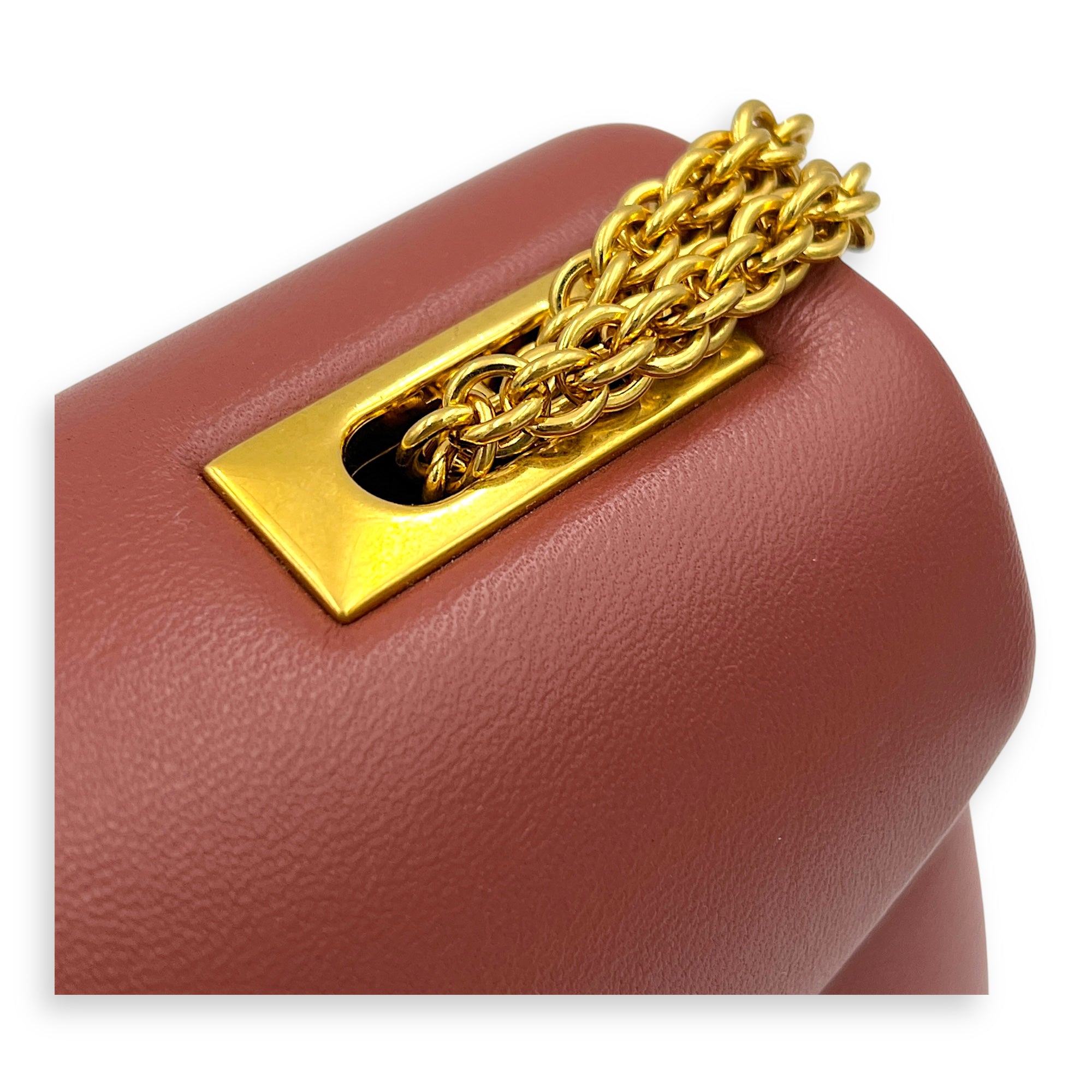 One Stud Shoulder Bag Pink in Lambskin, Gold hardware