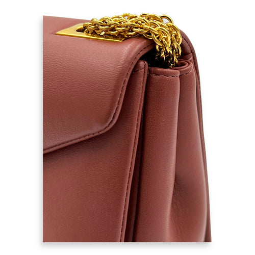 One Stud Shoulder Bag Pink in Lambskin, Gold hardware