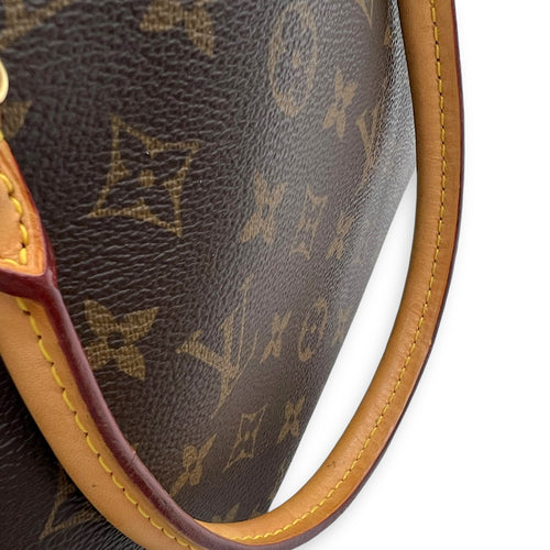 Pallas Top Handle Bag Brown in Monogram Coated Canvas, Gold hardware