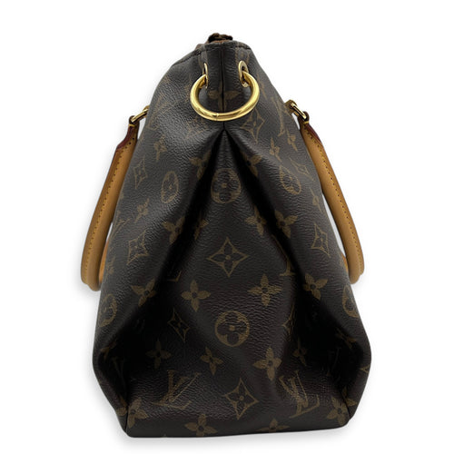 Pallas Top Handle Bag Brown in Monogram Coated Canvas, Gold hardware