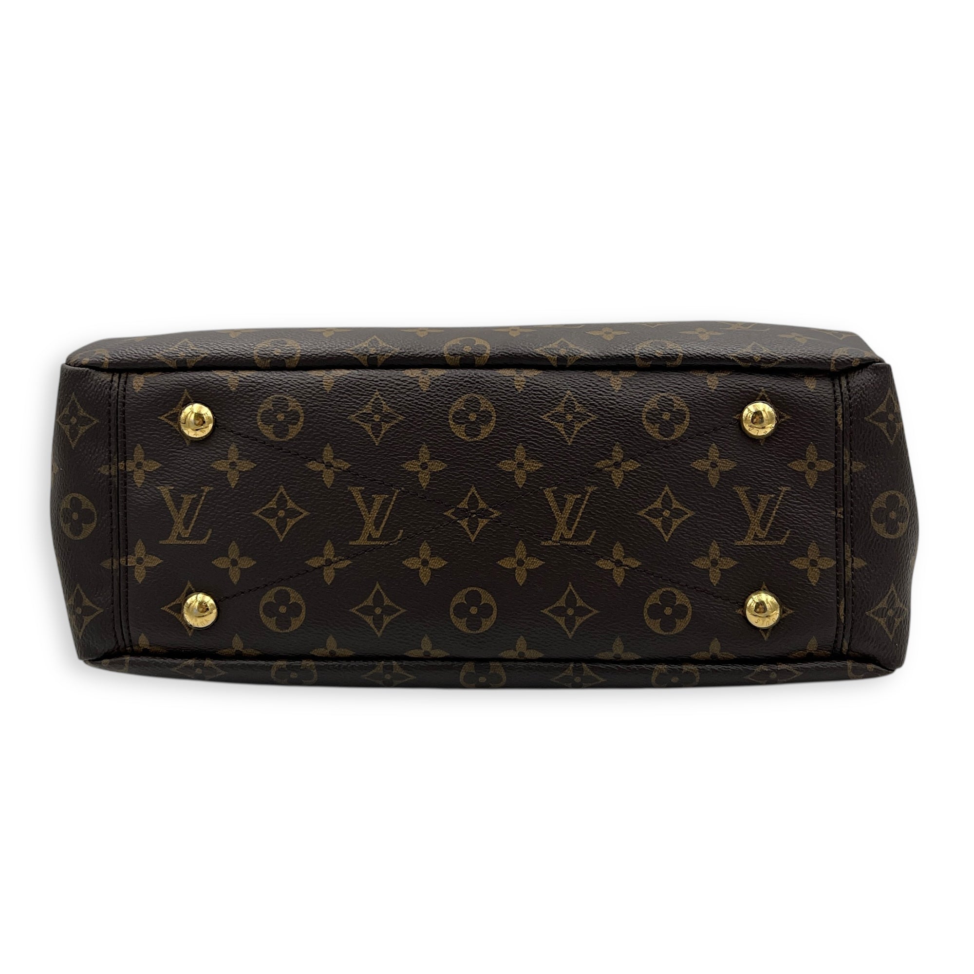Pallas Top Handle Bag Brown in Monogram Coated Canvas, Gold hardware