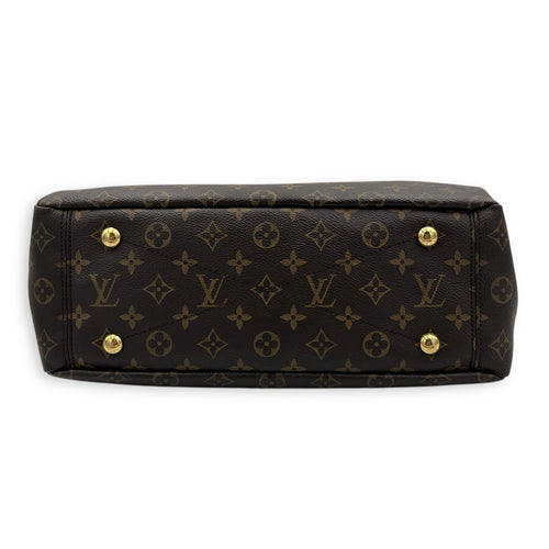 Pallas Top Handle Bag Brown in Monogram Coated Canvas, Gold hardware