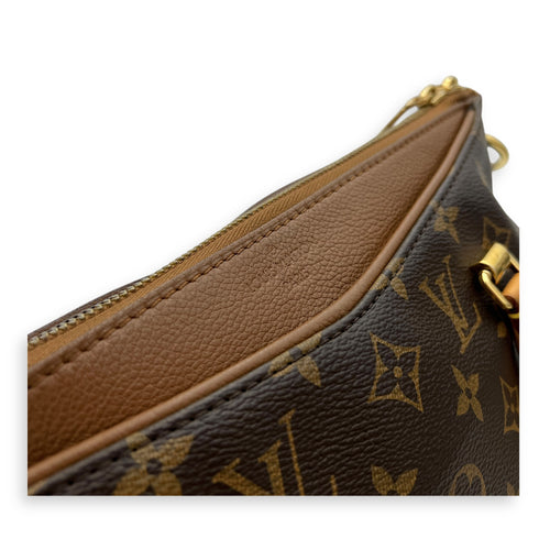 Pallas Top Handle Bag Brown in Monogram Coated Canvas, Gold hardware