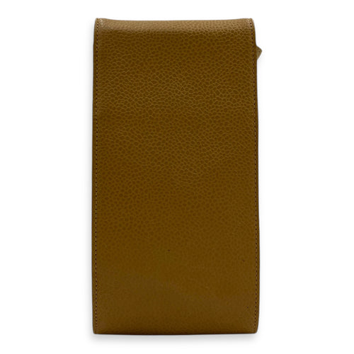 CC Vintage Phone Holder Beige Crossbody Bag in Caviar Leather, Gold hardware