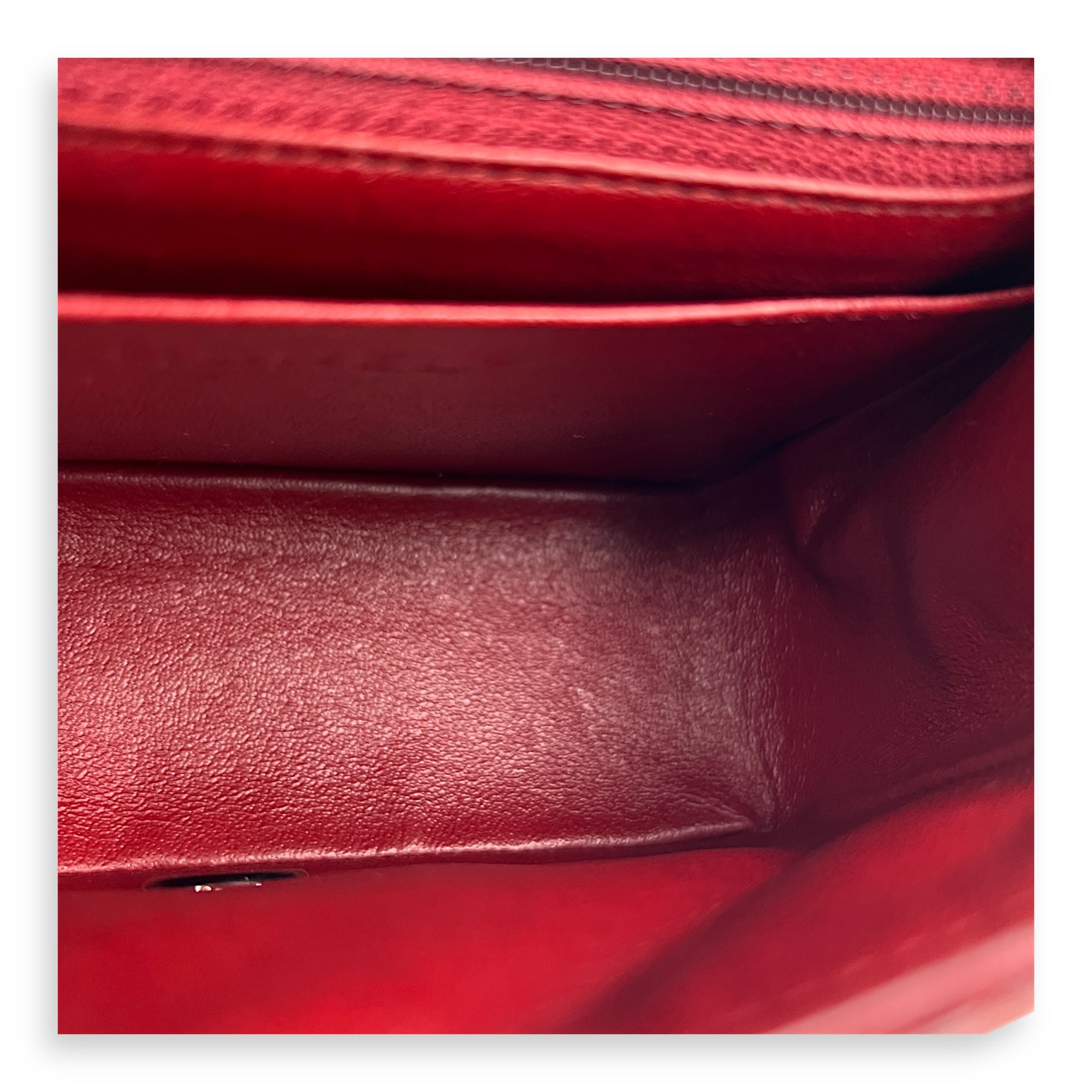 Square Bag Top Handle Bag Mini Red in Patent Leather, Gunmetal hardware