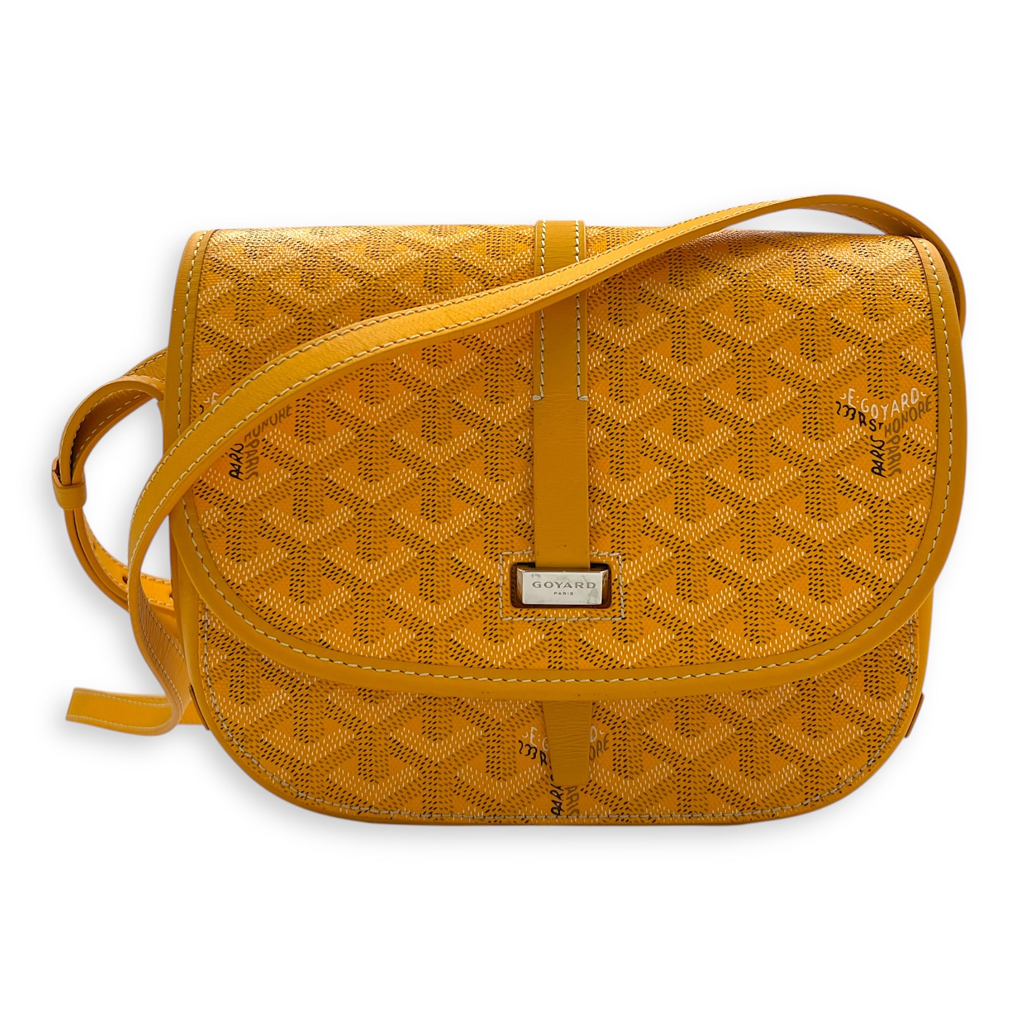 Belvedere Shoulder Bag PM Yellow in Coated Canvas, Silver hardware