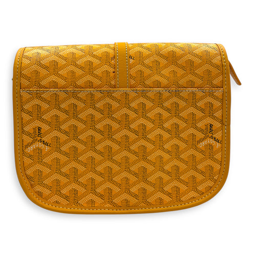 Belvedere Shoulder Bag PM Yellow in Coated Canvas, Silver hardware