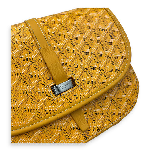 Belvedere Shoulder Bag PM Yellow in Coated Canvas, Silver hardware