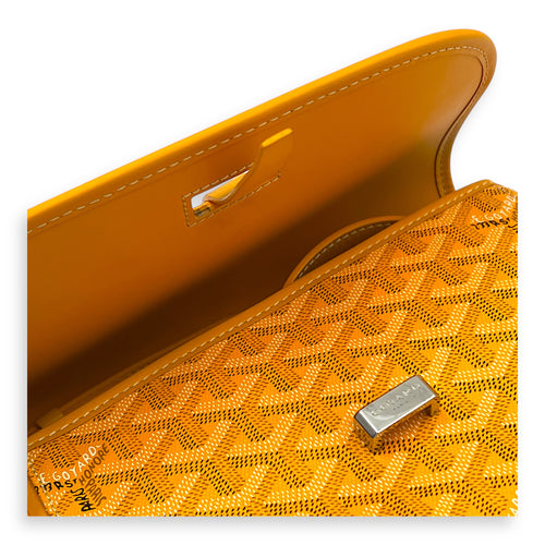 Belvedere Shoulder Bag PM Yellow in Coated Canvas, Silver hardware