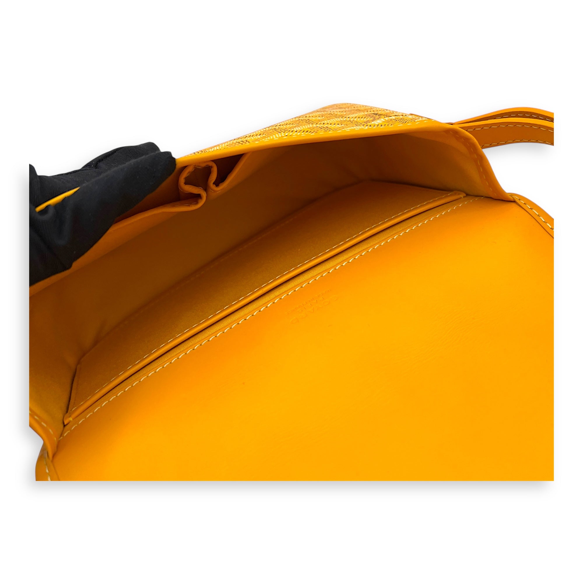 Belvedere Shoulder Bag PM Yellow in Coated Canvas, Silver hardware