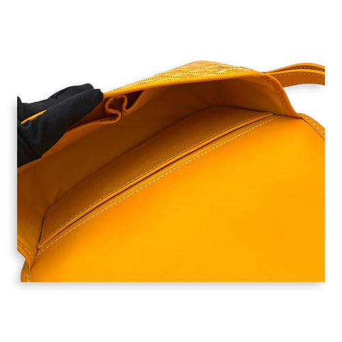 Belvedere Shoulder Bag PM Yellow in Coated Canvas, Silver hardware