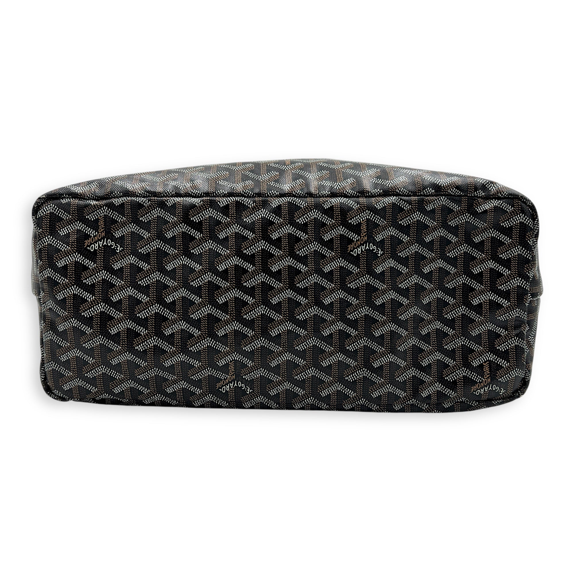 Saint Louis PM Brown Tote Bag in Coated Canvas, Silver hardware