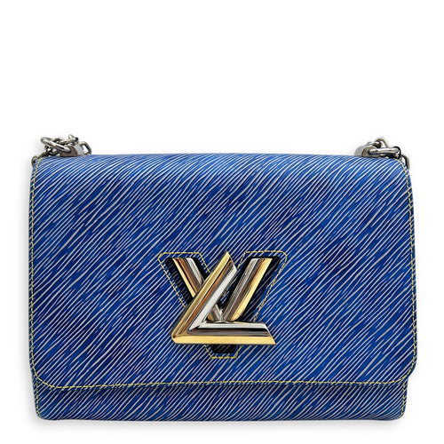 Twist Shoulder Bag MM Blue in Epi Leather, Mixed hardware