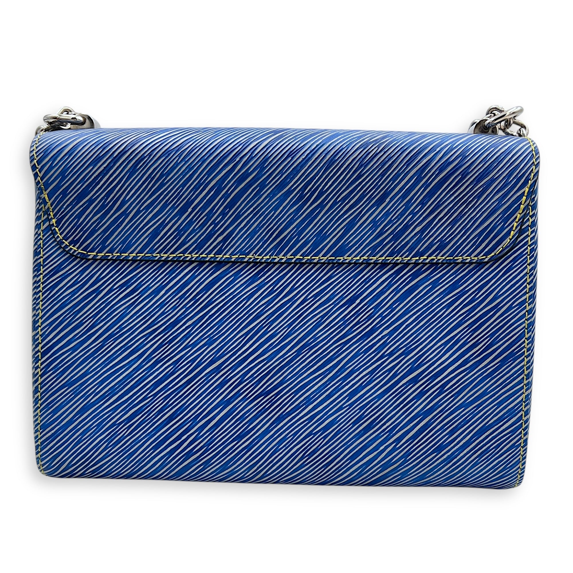 Twist Shoulder Bag MM Blue in Epi Leather, Mixed hardware