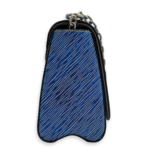 Twist Shoulder Bag MM Blue in Epi Leather, Mixed hardware