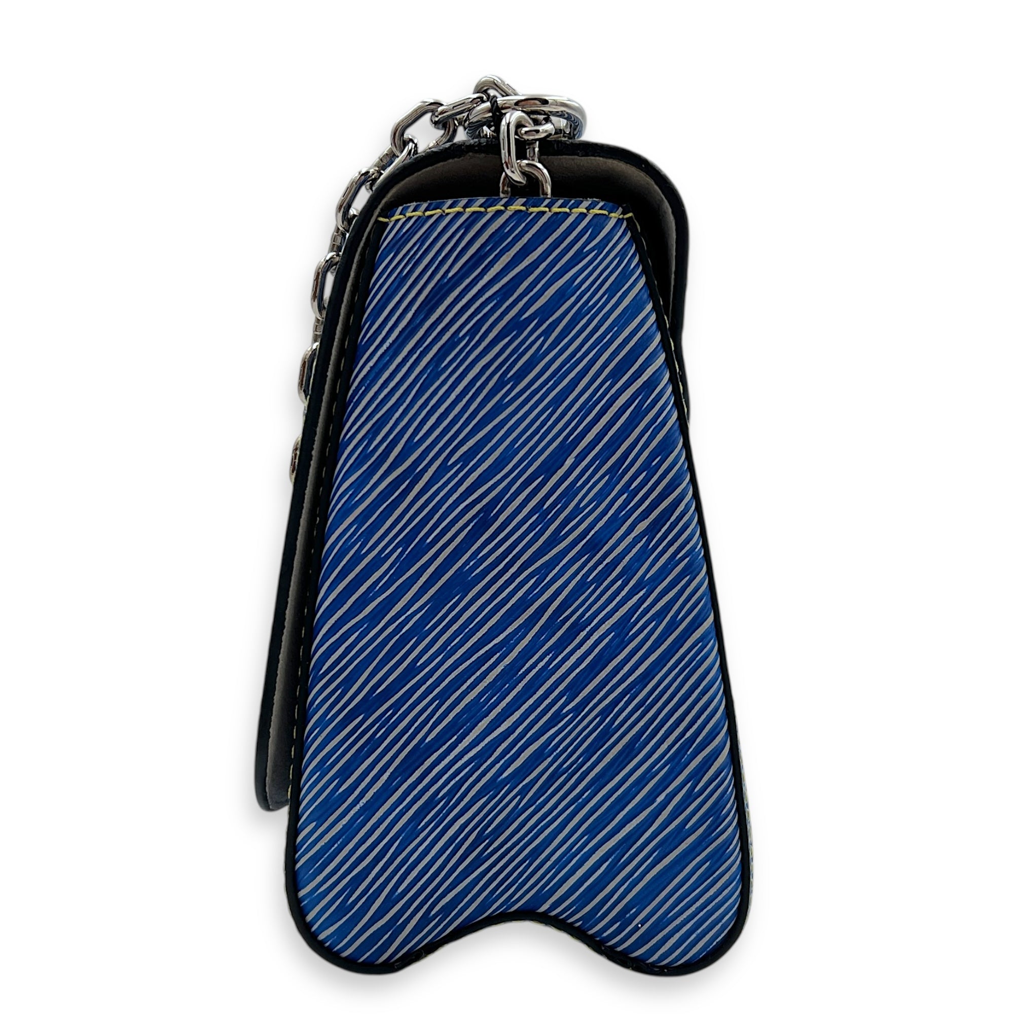 Twist Shoulder Bag MM Blue in Epi Leather, Mixed hardware