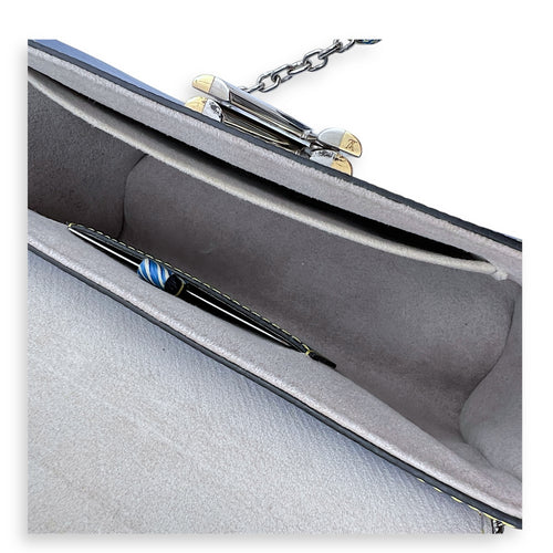Twist Shoulder Bag MM Blue in Epi Leather, Mixed hardware