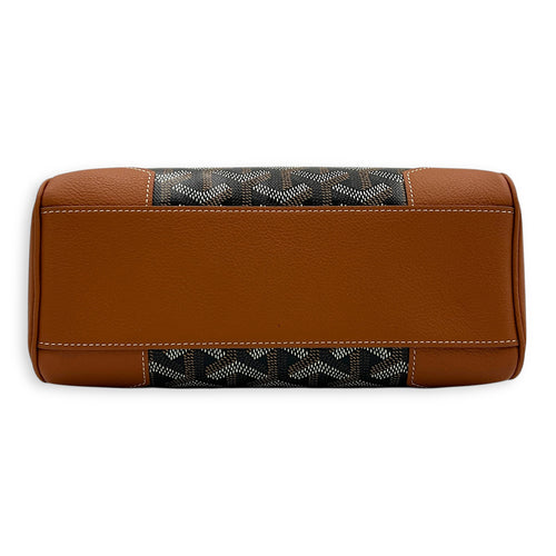 Saigon Souple Top Handle Bag Black in Coated Canvas, Silver hardware